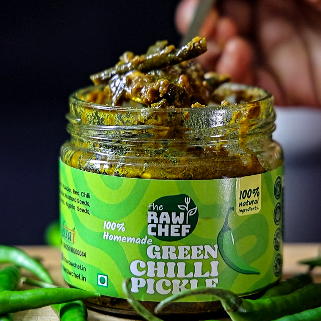 Homemade Hari-Mirch ka Achar (Green Chilli Pickle)