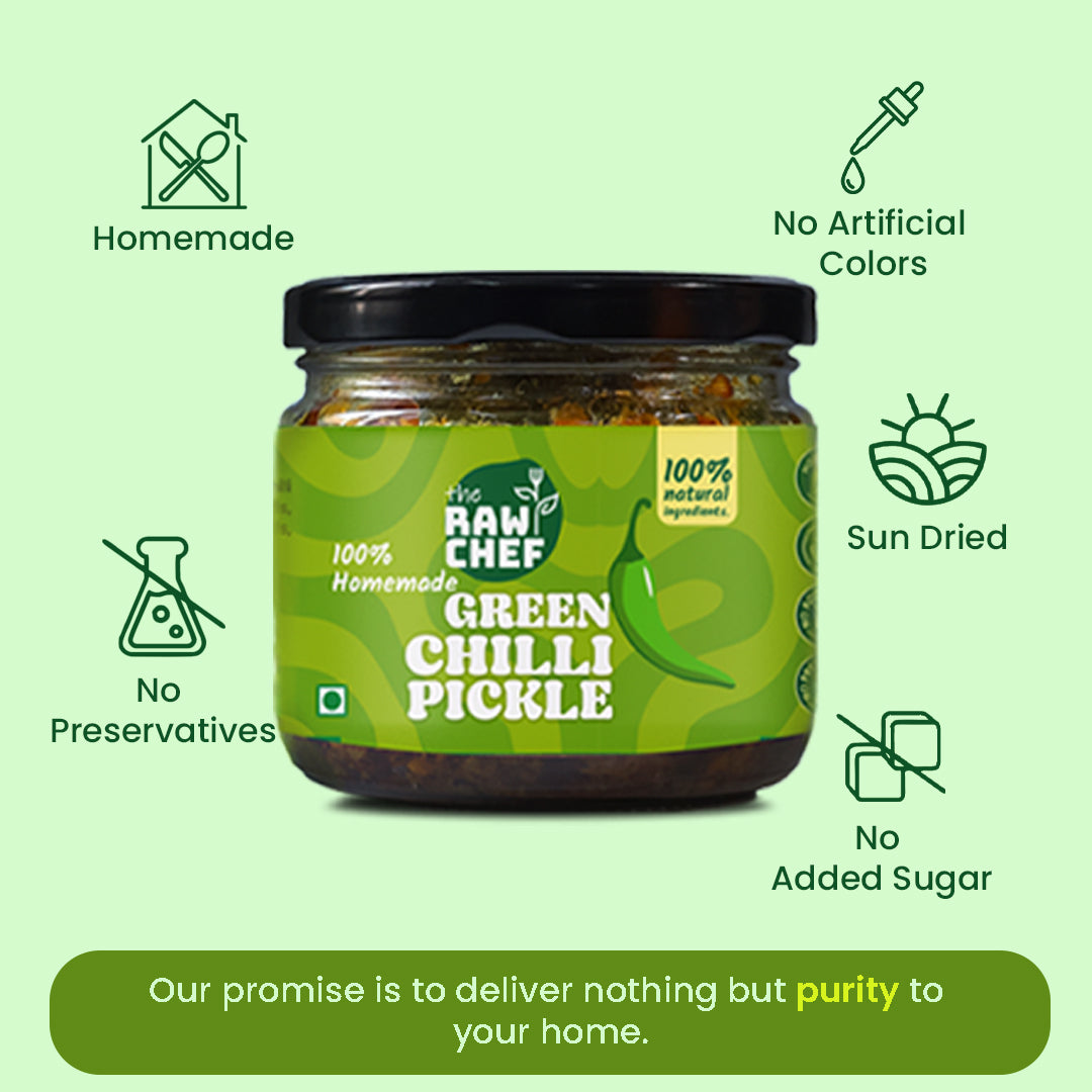 Homemade Hari-Mirch ka Achar (Green Chilli Pickle)