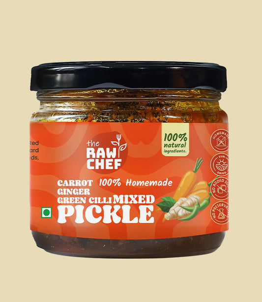 Homemade Carrot+Lemon+Ginger+Green Chilli- Mix Pickle
